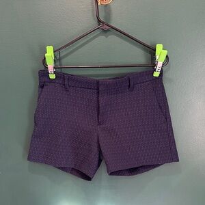 Banana Republic Textured Navy High-Waist Dress Shorts